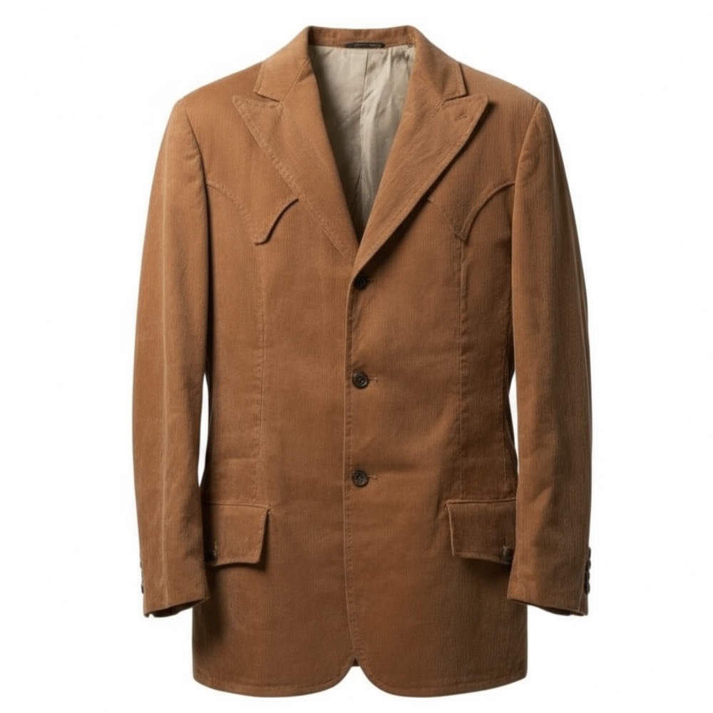 Vintage Pioneer Wear Western Corduroy Blazer – Tan (1970s–1980s)
